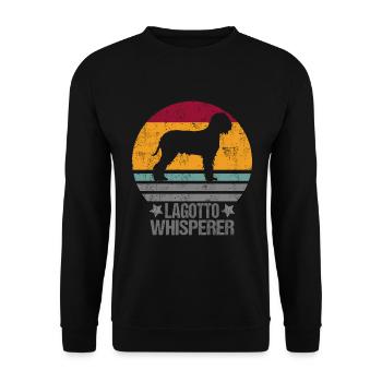 Lagotto Romagnolo Dog Whisperer Retro - Unisex Sweatshirt - black - Front - Alina (178cm) & Michal (187cm)