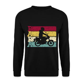 Cyclomoteur Mofa Papa Retro pour les conducteurs de cyclomoteurs père grand-père - Sweat-shirt Unisexe - noir - Devant - Alina (178cm) & Michal (187cm)