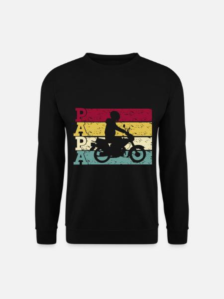 Moped Mofa Papa Retro für Mopedfahrer Vater Opa - Unisex Pullover - Schwarz