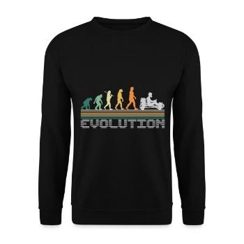 GoKart Go-Kart GoKartfahrer Evolution Drôle Rétro - Sweat-shirt Unisexe - noir - Devant - Alina (178cm) & Michal (187cm)