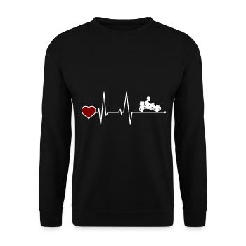 GoKart Go-Kart Pilote de GoKart Karting Heartbeat - Sweat-shirt Unisexe - noir - Devant - Alina (178cm) & Michal (187cm)