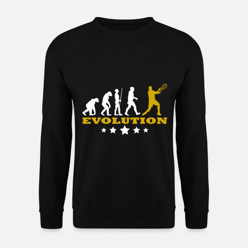Tennis Tennisspieler Evolution Lustig für Herren - Unisex Pullover - Schwarz