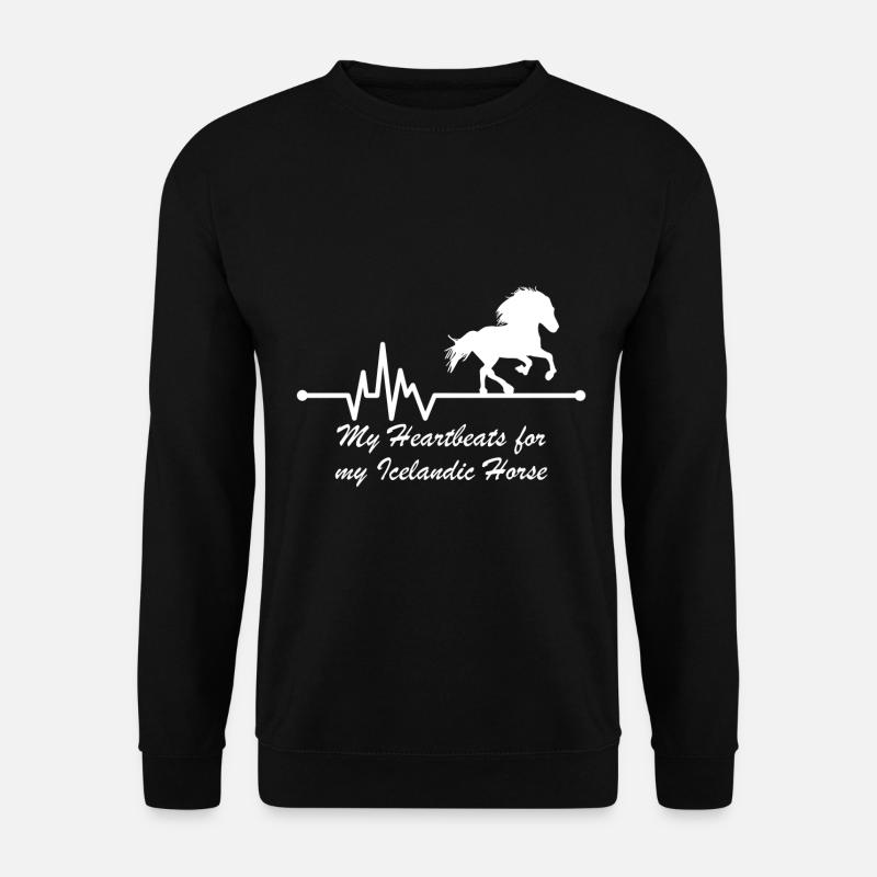 Islandpferd Isländer Tölt Herzschlag mit Spruch - Unisex Pullover - Schwarz