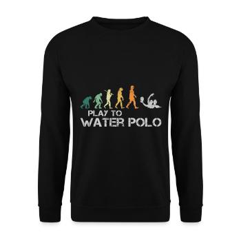Wasserball Wasserpolo Evolution Retro Lustig - Unisex Pullover - Schwarz - Vorne - Alina (178cm) & Michal (187cm)