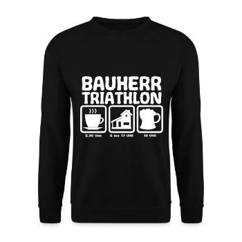 Maître d’ouvrage 2020 Triathlon pour la construction de maison Richtfest - Sweat-shirt Unisexe - noir - Devant - Alina (178cm) & Michal (187cm)
