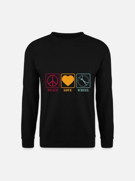 Rhönrad Akrobatik Frauen Turnen Peace Love Retro - Unisex Pullover - Schwarz