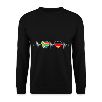 Afrique du Sud Allemagne RSA Flagge Herz Herzschlag - Sweat-shirt Unisexe - noir - Devant - Alina (178cm) & Michal (187cm)