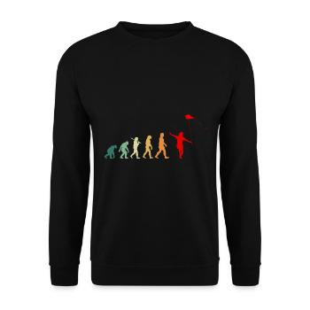 Drachensteigen Drachen steigen Evolution Retro - Unisex Pullover - Schwarz - Vorne - Alina (178cm) & Michal (187cm)