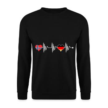 Battement de coeur du drapeau de la Norvège et de l'Allemagne - Sweat-shirt Unisexe - noir - Devant - Alina (178cm) & Michal (187cm)