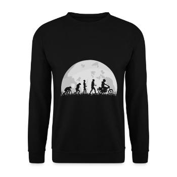 Mobylette Mobylette SR50 S50 S51 Evolution Pleine Lune Drôle - Sweat-shirt Unisexe - noir - Devant - Alina (178cm) & Michal (187cm)