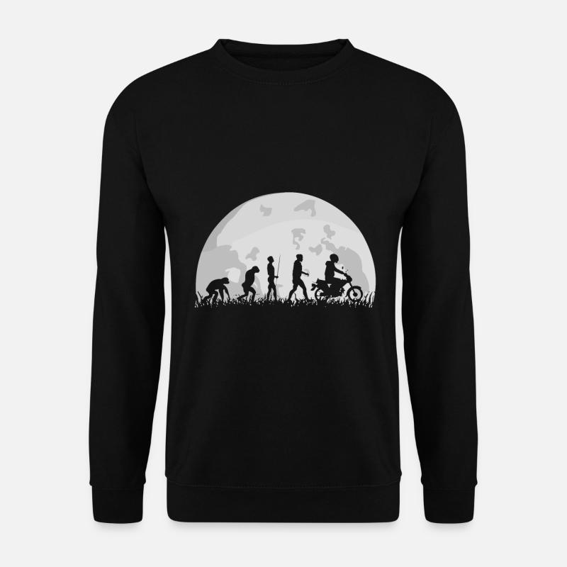 Moped Mofa SR50 S50 S51 Evolution Vollmond Lustig - Unisex Pullover - Schwarz