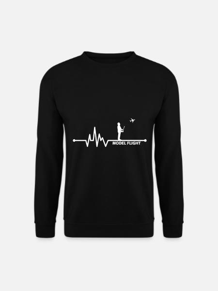 Modellflug Modellflugzeug Herzschlag Herzlinie - Unisex Pullover - Schwarz