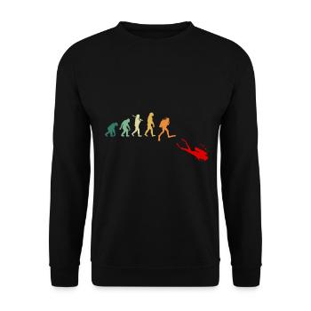 Scuba diving diving evolution retro funny - Unisex Sweatshirt - black - Front - Alina (178cm) & Michal (187cm)