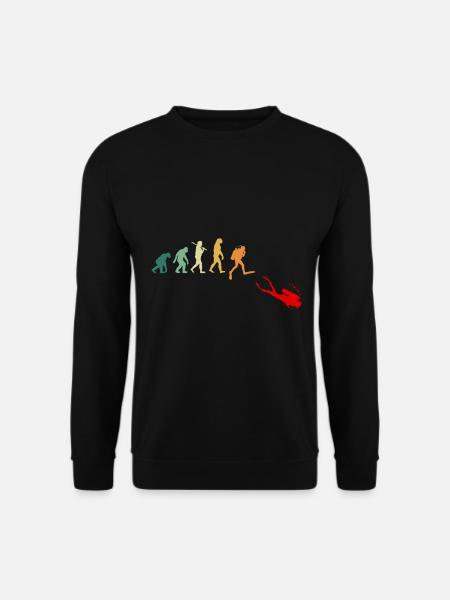 Plongée sous-marine plongée évolution rétro drôle - Sweat-shirt Unisexe - noir