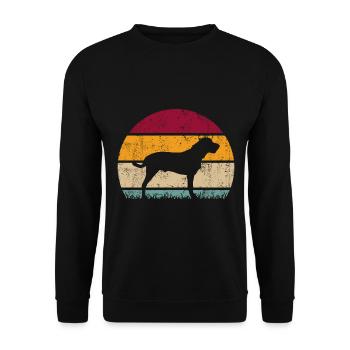 Broholmer chien race rétro vintage silhouette - Sweat-shirt Unisexe - noir - Devant - Alina (178cm) & Michal (187cm)