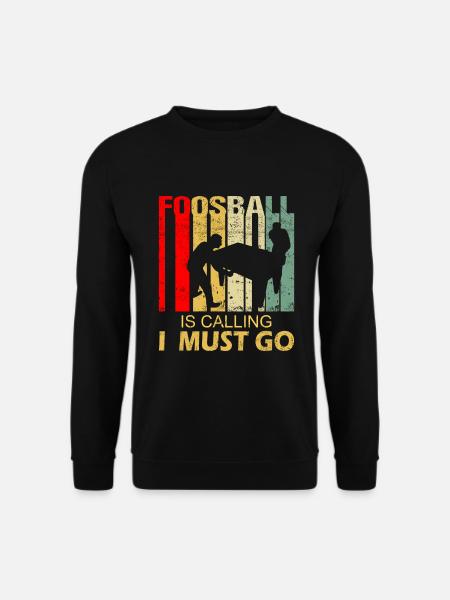 Tischfußball Ruft an Spruch Lustig Retro - Unisex Pullover - Schwarz