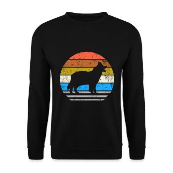 Chodsky Pes Dog Retro Vintage Silhouette - Unisex Sweatshirt - black - Front - Alina (178cm) & Michal (187cm)