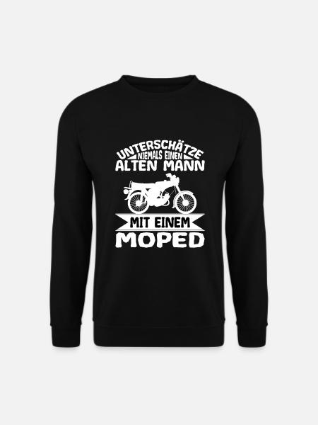Moped Unterschätze niemals einen Alten Mann Spruch - Unisex Pullover - Schwarz