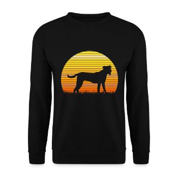 Bardino Majorero Hunderasse Sonne Silhouette - Unisex Pullover - Schwarz - Vorne - Alina (178cm) & Michal (187cm)