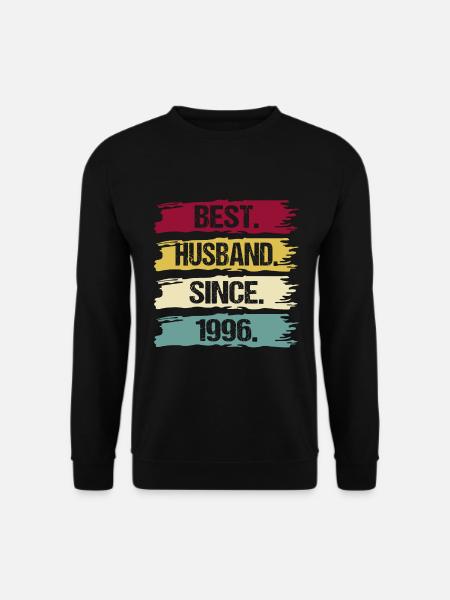 25 Hochzeitstag Ehemann seit 1996 Spruch Retro - Unisex Pullover - Schwarz
