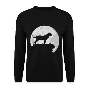Mastiff moonlight moon silhouette - Unisex Sweatshirt - black - Front - Alina (178cm) & Michal (187cm)