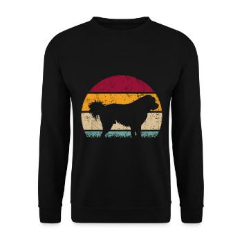 Do Khyi Tibetan Mastiff silhouette rétro vintage - Sweat-shirt Unisexe - noir - Devant - Alina (178cm) & Michal (187cm)