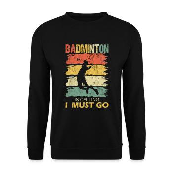 Appels de volant de badminton disant rétro drôle - Sweat-shirt Unisexe - noir - Devant - Alina (178cm) & Michal (187cm)