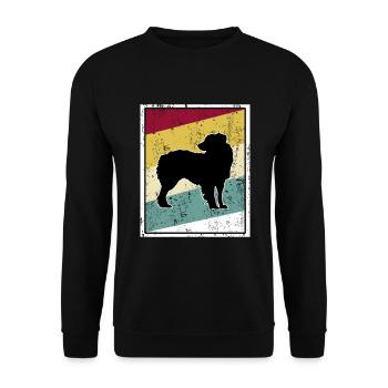 Aussie Australian Shepherd Retro Vintage Stripes - Sweat-shirt Unisexe - noir - Devant - Alina (178cm) & Michal (187cm)
