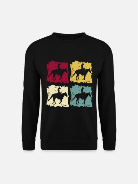 Westernreiten Westernpferd Retro Vintage Grunge - Unisex Pullover - Schwarz