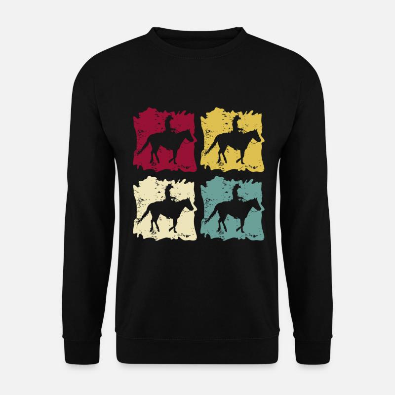Westernreiten Westernpferd Retro Vintage Grunge - Unisex Pullover - Schwarz