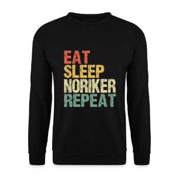 Noriker manger sommeil en disant rétro grunge drôle - Sweat-shirt Unisexe - noir - Devant - Alina (178cm) & Michal (187cm)
