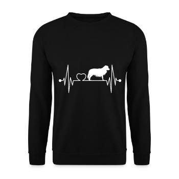 Kooikerhondje Kooiker rythme cardiaque de chien - Sweat-shirt Unisexe - noir - Devant - Alina (178cm) & Michal (187cm)