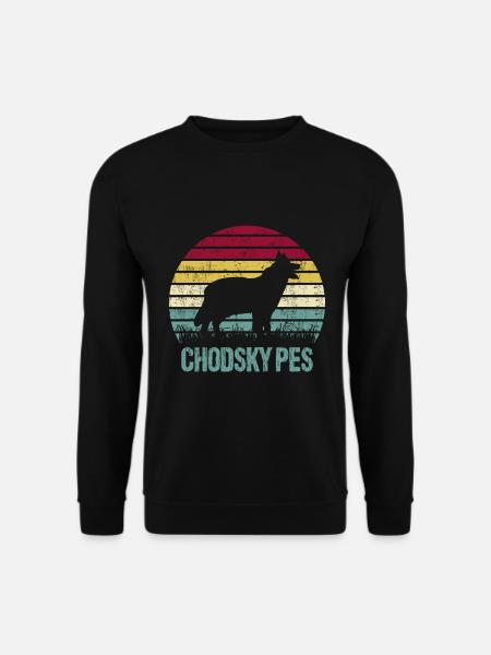 Chodsky Pes Hunderasse Retro Vintage Silhouette - Unisex Pullover - Schwarz