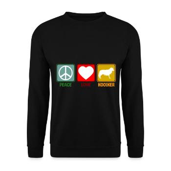Cooïiker cooïiker Peace Love Proverbe Rétro - Sweat-shirt Unisexe - noir - Devant - Alina (178cm) & Michal (187cm)