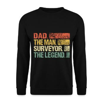 Géomètre papa homme Légende Légende Rétro - Sweat-shirt Unisexe - noir - Devant - Alina (178cm) & Michal (187cm)