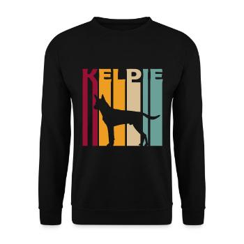 Australian Kelpie Bergerhund Retro Silhouette - Sweat-shirt Unisexe - noir - Devant - Alina (178cm) & Michal (187cm)