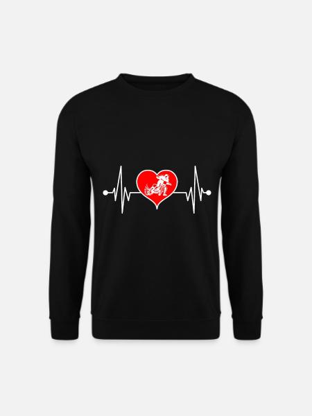 Speedway Motorrad Rennen Herzschlag - Unisex Pullover - Schwarz