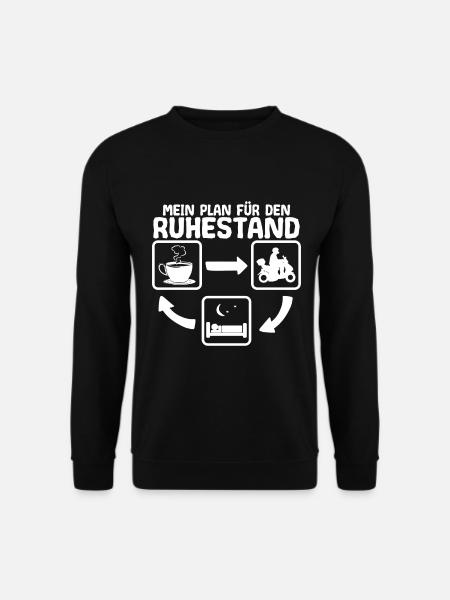 Motorroller Ruhestand Spruch Lustig Rentner Opa - Unisex Pullover - Schwarz