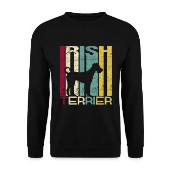 Irish Terrier chien Retro Style Silhouette Rayures - Sweat-shirt Unisexe - noir - Devant - Alina (178cm) & Michal (187cm)