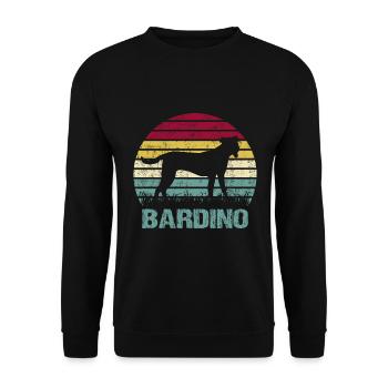 Bardino Majorero Retro Style Silhouette Stripes - Unisex Sweatshirt - black - Front - Alina (178cm) & Michal (187cm)
