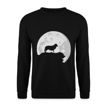 Kooikerhondje Kooiker silhouette de pleine lune lune - Sweat-shirt Unisexe - noir - Devant - Alina (178cm) & Michal (187cm)