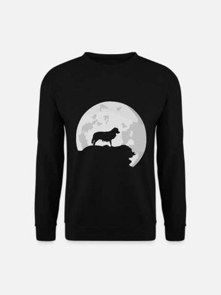 Kooikerhondje Kooiker Vollmond Mond Silhouette - Unisex Pullover - Schwarz