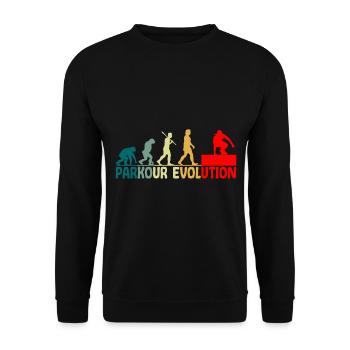 Parkour Evolution Retro Style Funny - Unisex Sweatshirt - black - Front - Alina (178cm) & Michal (187cm)
