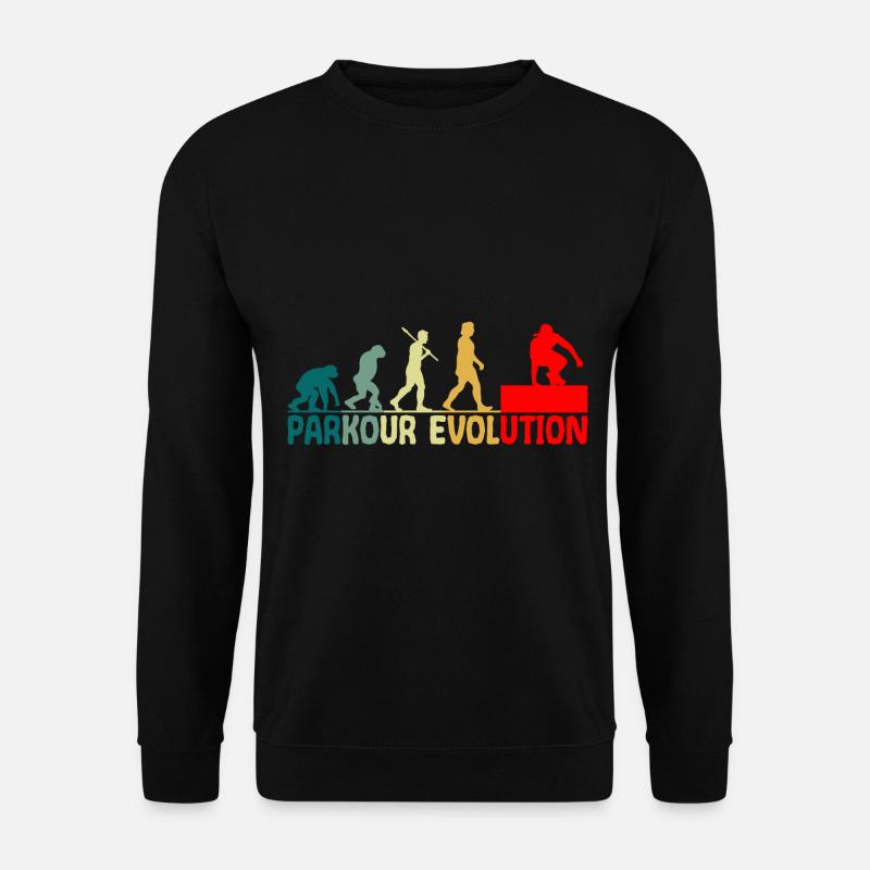 Parkour Evolution Retro Style Funny - Unisex Sweatshirt - black
