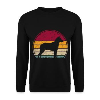 Kurzhaarcollie Kurzhaar Collie Retro Silhouette - Unisex Pullover - Schwarz - Vorne - Alina (178cm) & Michal (187cm)