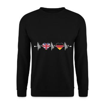 Angleterre allemagne drapeau coeur armoiries - Sweat-shirt Unisexe - noir - Devant - Alina (178cm) & Michal (187cm)