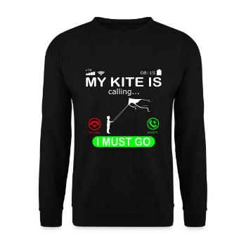 Drachensteigen Drachen Steigen ruft an Spruch - Unisex Pullover - Schwarz - Vorne - Alina (178cm) & Michal (187cm)