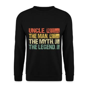 Onkel Der Mann Lengende Spruch Retro Grunge Lustig - Unisex Pullover - Schwarz - Vorne - Alina (178cm) & Michal (187cm)