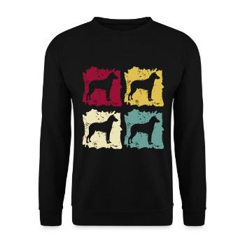 Kurzhaarcollie Kurzhaar Collie Pop Art Retro - Unisex Pullover - Schwarz - Vorne - Alina (178cm) & Michal (187cm)