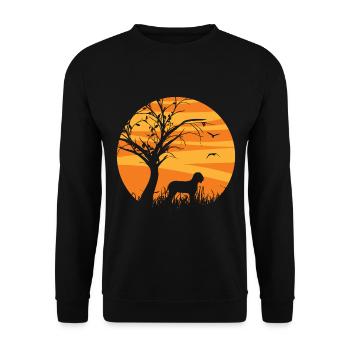 Lagotto Romagnolo silhouette du lever du soleil - Sweat-shirt Unisexe - noir - Devant - Alina (178cm) & Michal (187cm)